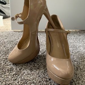 Chinese Laundry Nude Ankle Strap Heels